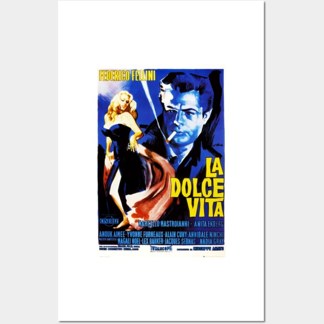 La dolce vita- MOVIE POSTER - Retro - Vintage Wall Art by Labonneepoque